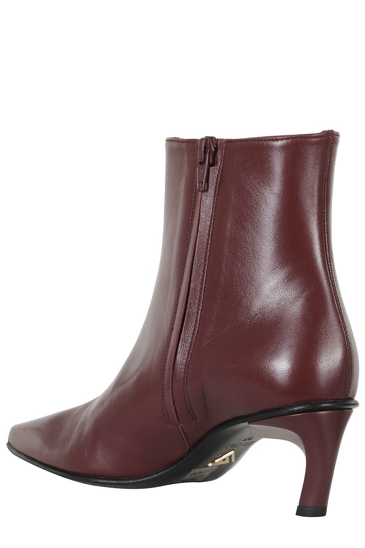 Giampaolo Viozzi Creed Burgundy Pointed Toe Sheepskin Ankle Boots