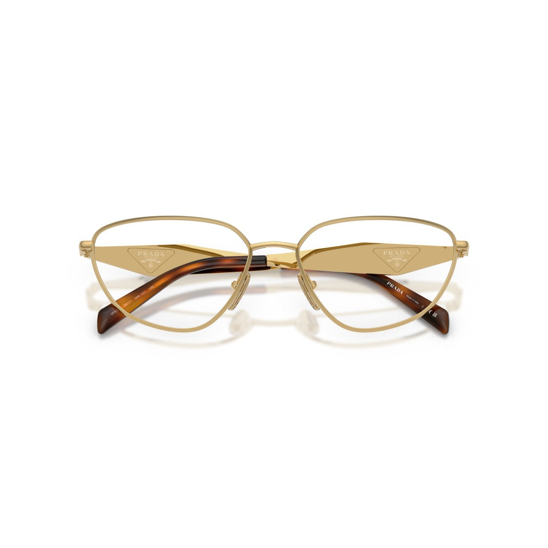 Prada Metal Frame Gold Finish Aviator-Inspired Eyeglasses