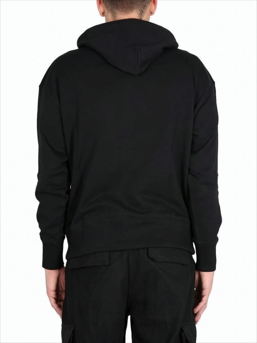 Msgm Relaxed Fit Hoodie With Bold Brushstroke Lettering
