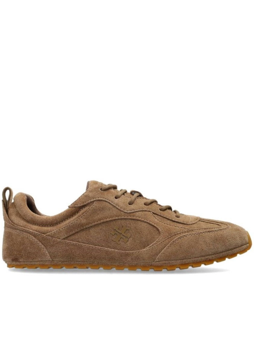Tory Burch Brown Suede Field Sneaker Rubber Sole