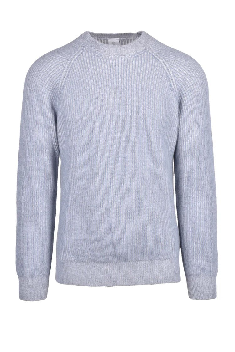 Eleventy Ribbed Crew Neck Sweater Cashmere - Grey