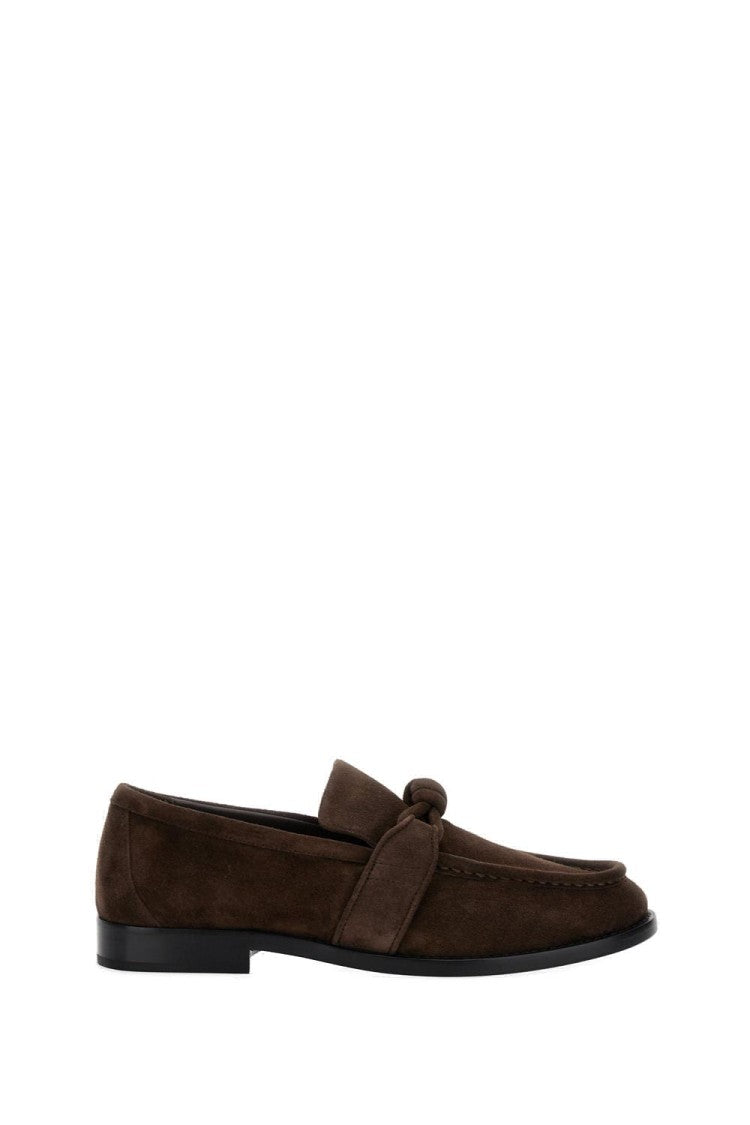 Bottega Veneta Brown Suede Moccasins With Knot Detail