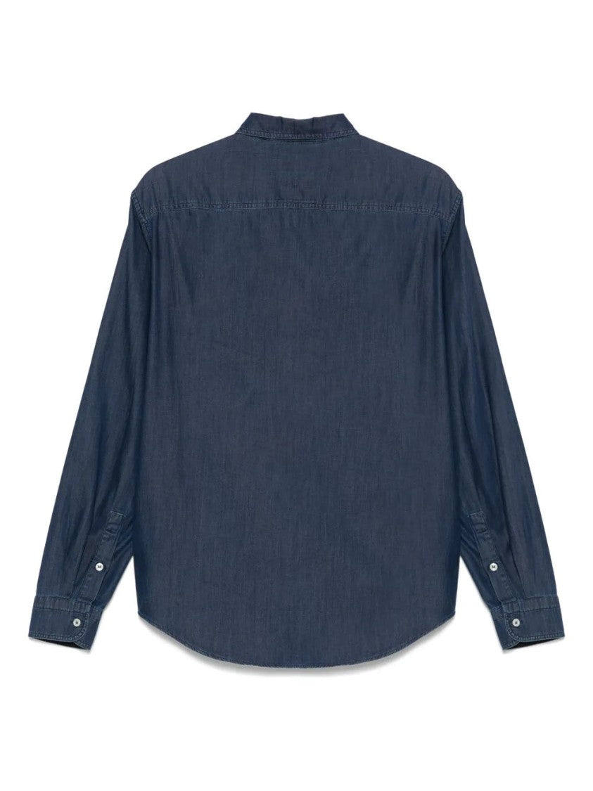 Paul & Shark Blue Classic Collar Long-Sleeve Cotton Shirt