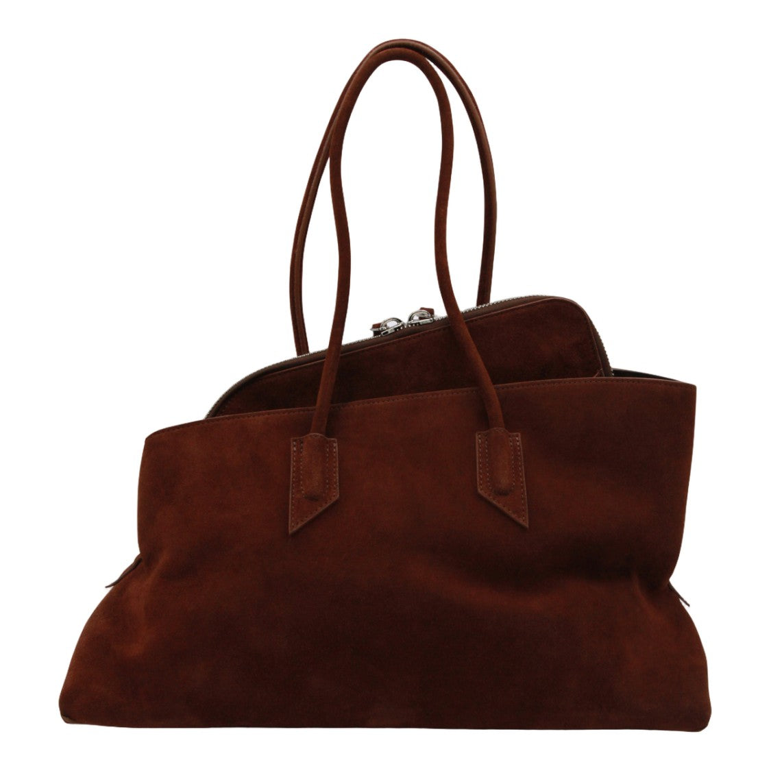 The Attico Soft-Structured Brown Suede Tote Bag