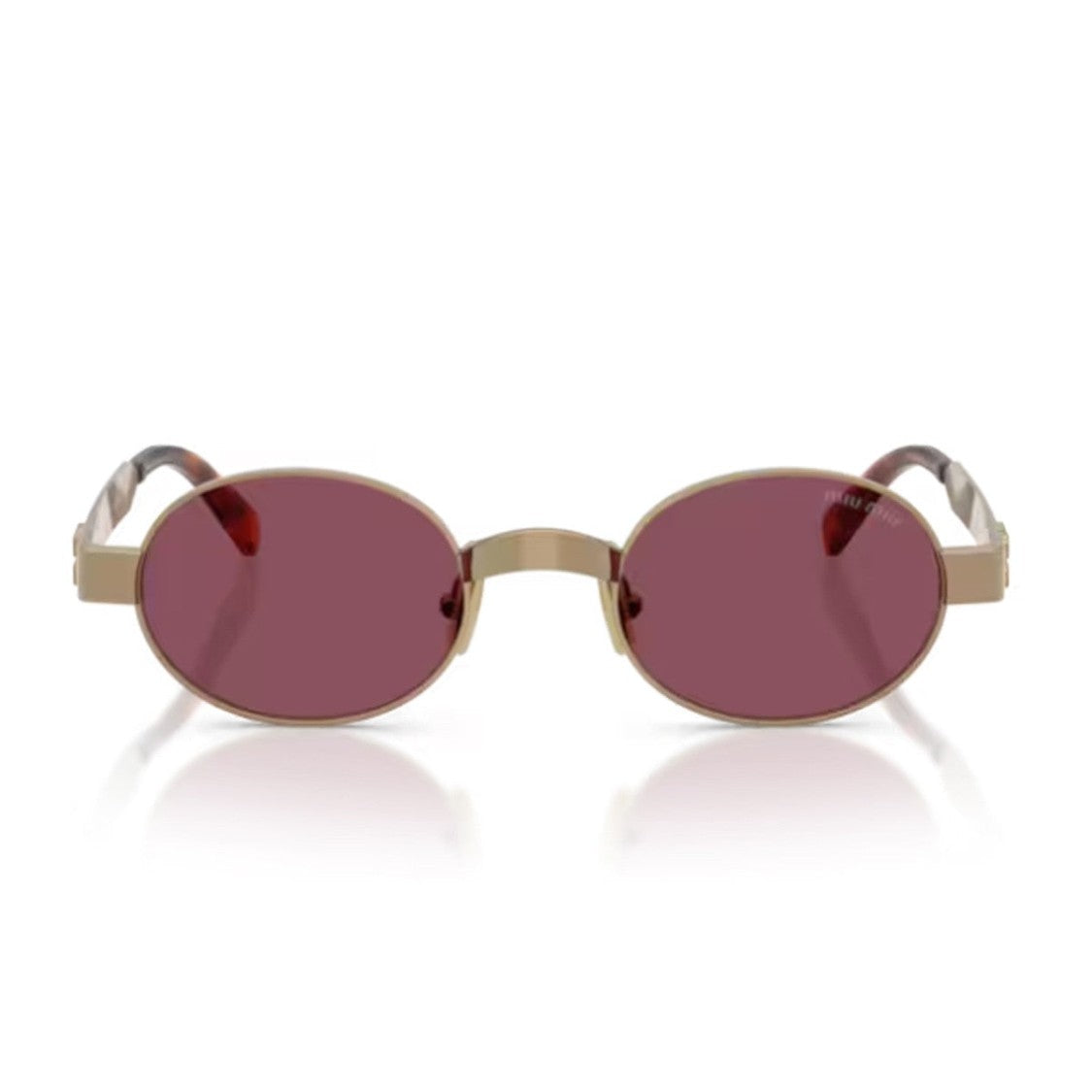 Miu Miu Gold Metal Rétro Oval Sunglasses