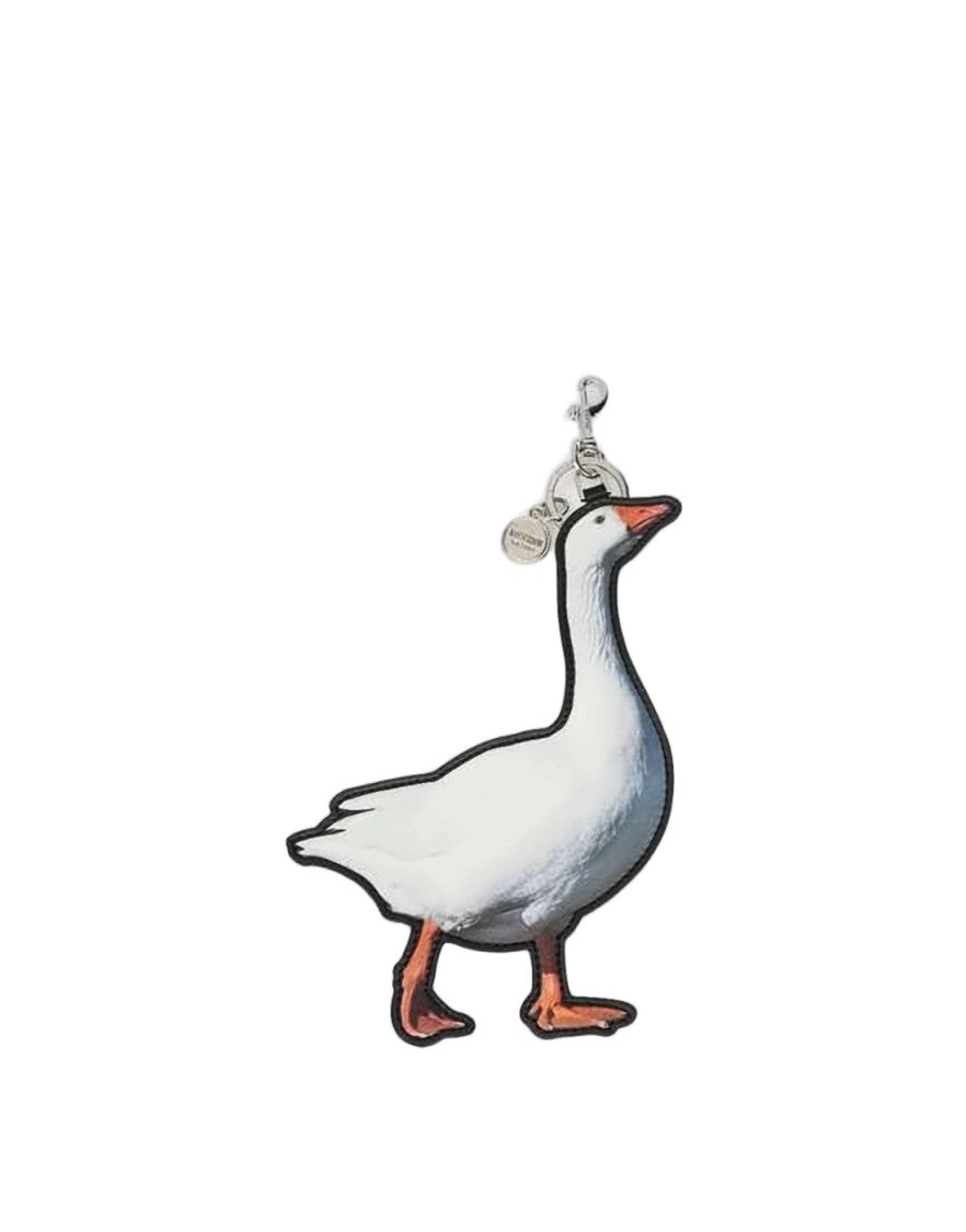 Moschino Goose-Shaped Polyurethane Keyring With Zipper Pocket