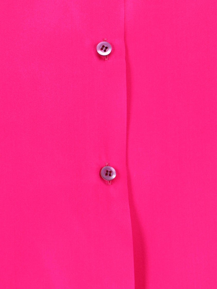 Dries Van Noten Pink Classic Collar Silk Shirt