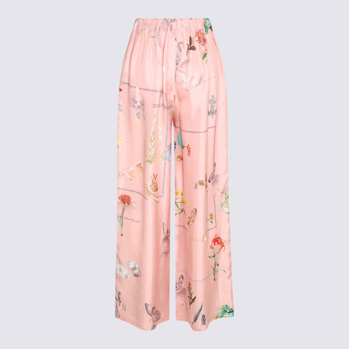 Lanvin Wide-Leg Trousers With Whimsical Animal And Floral Print