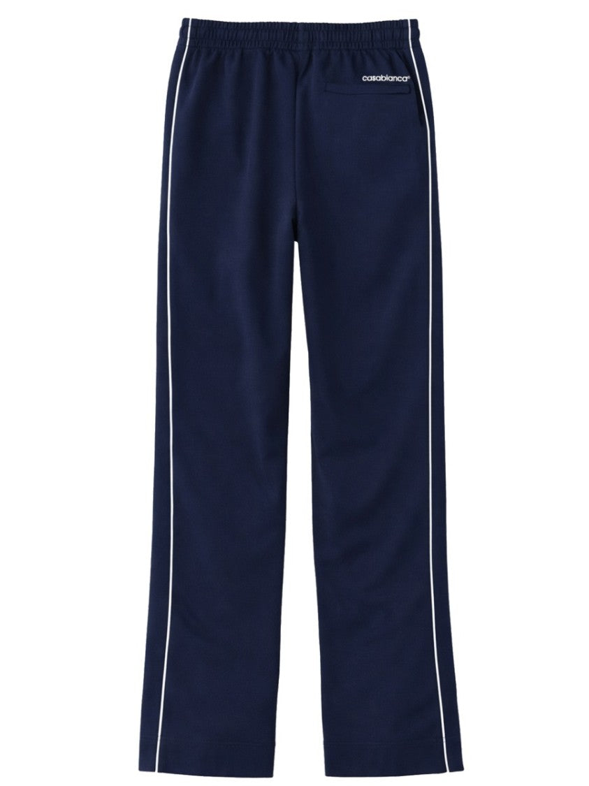 Casablanca Piquet Navy Relaxed White Piping Pants Sweatpants