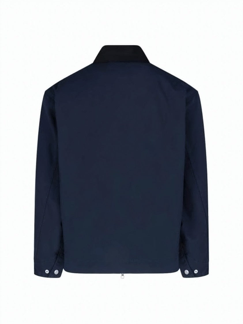 Carhartt Wip Cropped Boxy Blue Jacket With Contrasting Collar