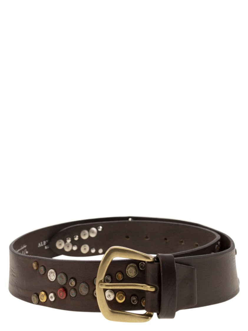 Alberto Luti Studded Leather Belt