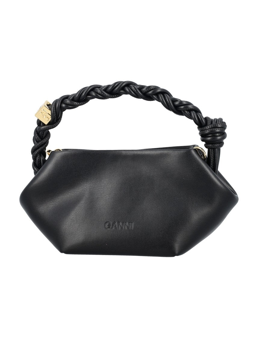 Ganni Sculptural Mini Shoulder Bag With Braided Handle