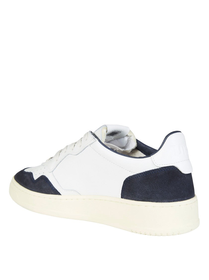 Autry White Medalist Low Navy Overlay Sneakers