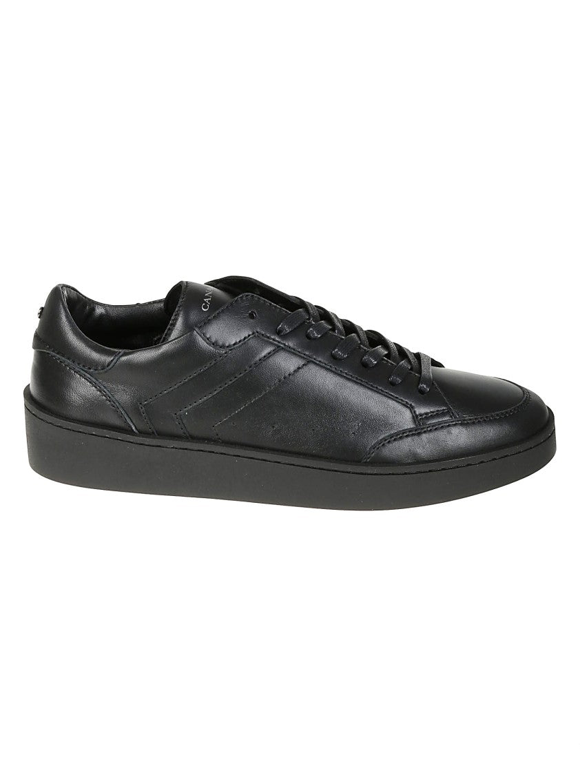 Canali Refined Black Sneakers With Durable Rubber Sole