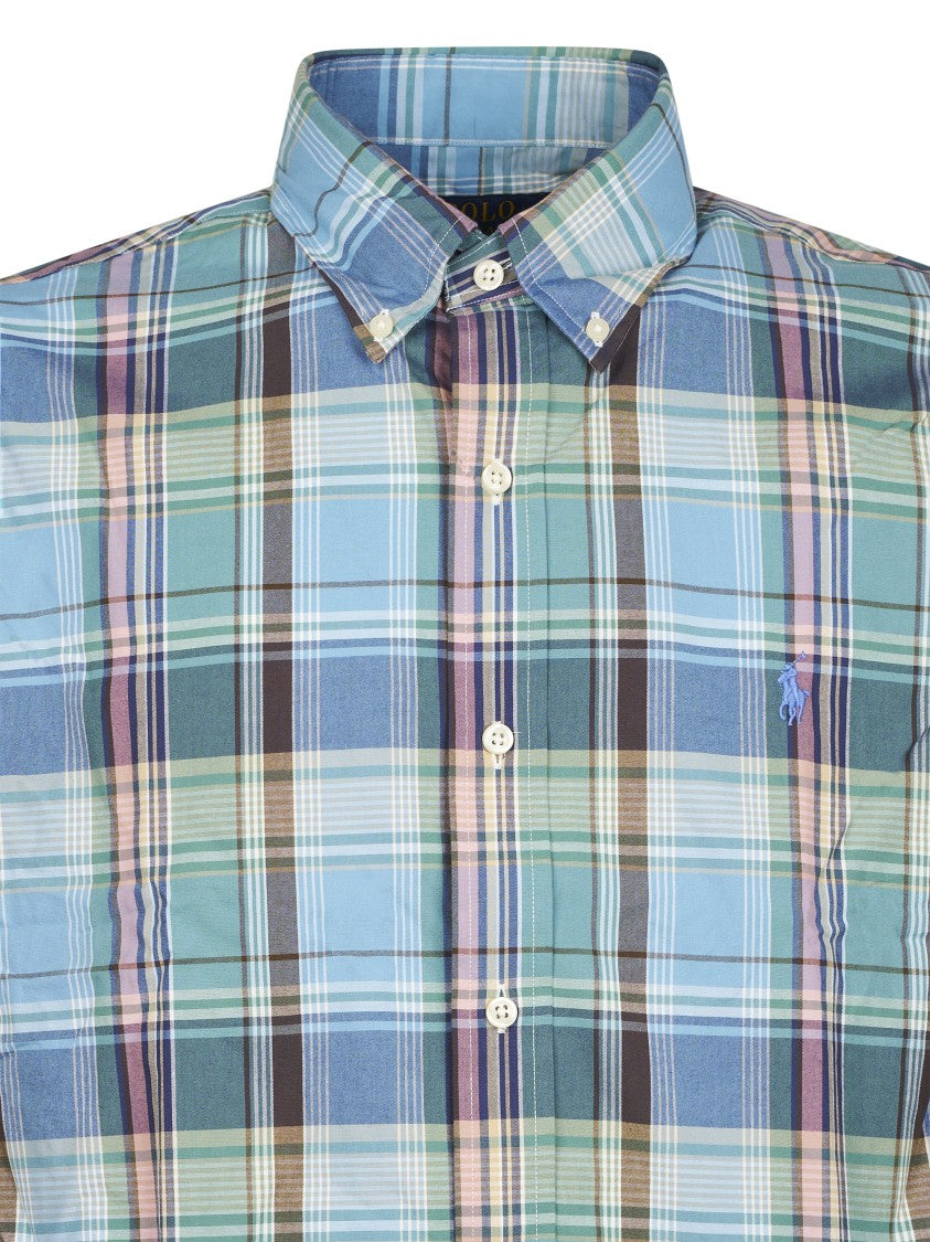 Polo Ralph Lauren Plaid Pattern Button-Down Shirt With Long Sleeves