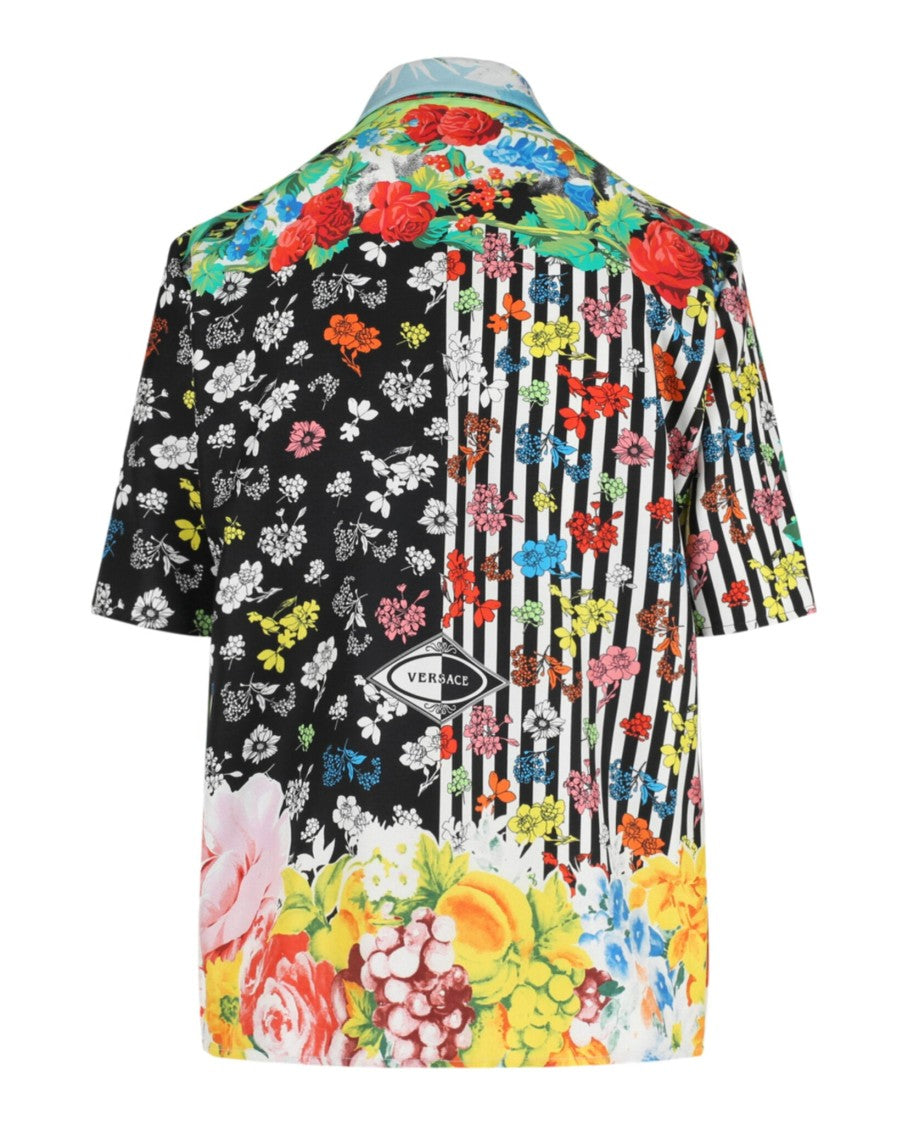 Versace Mixed Patterned Silk Blouse