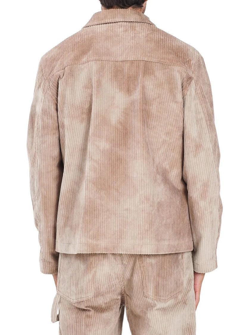 I M Brian Beige Corduroy Button-Front Cotton-Blend Coat