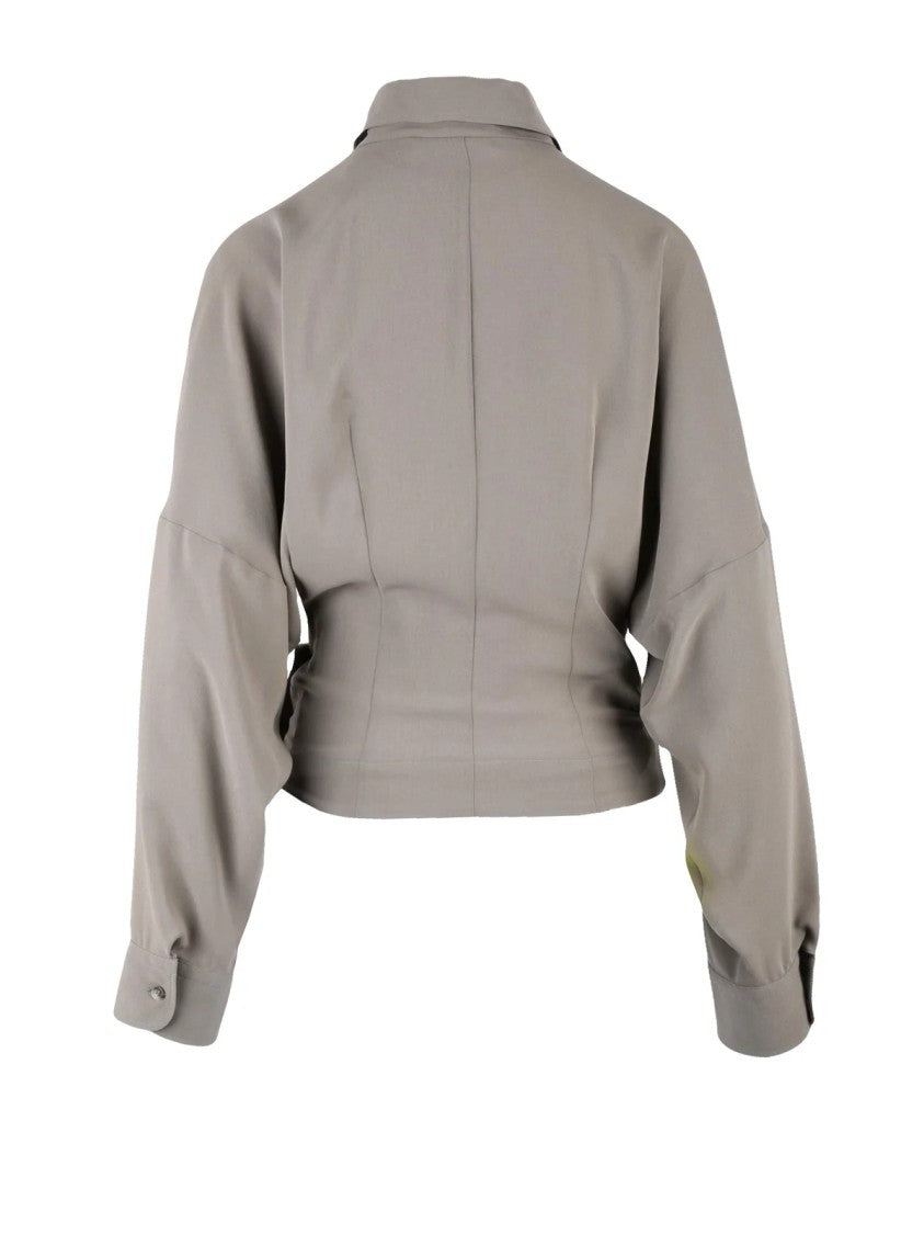 Philosophy Di Lorenzo Serafini Khaki Triacetate Polyester Women Blouse