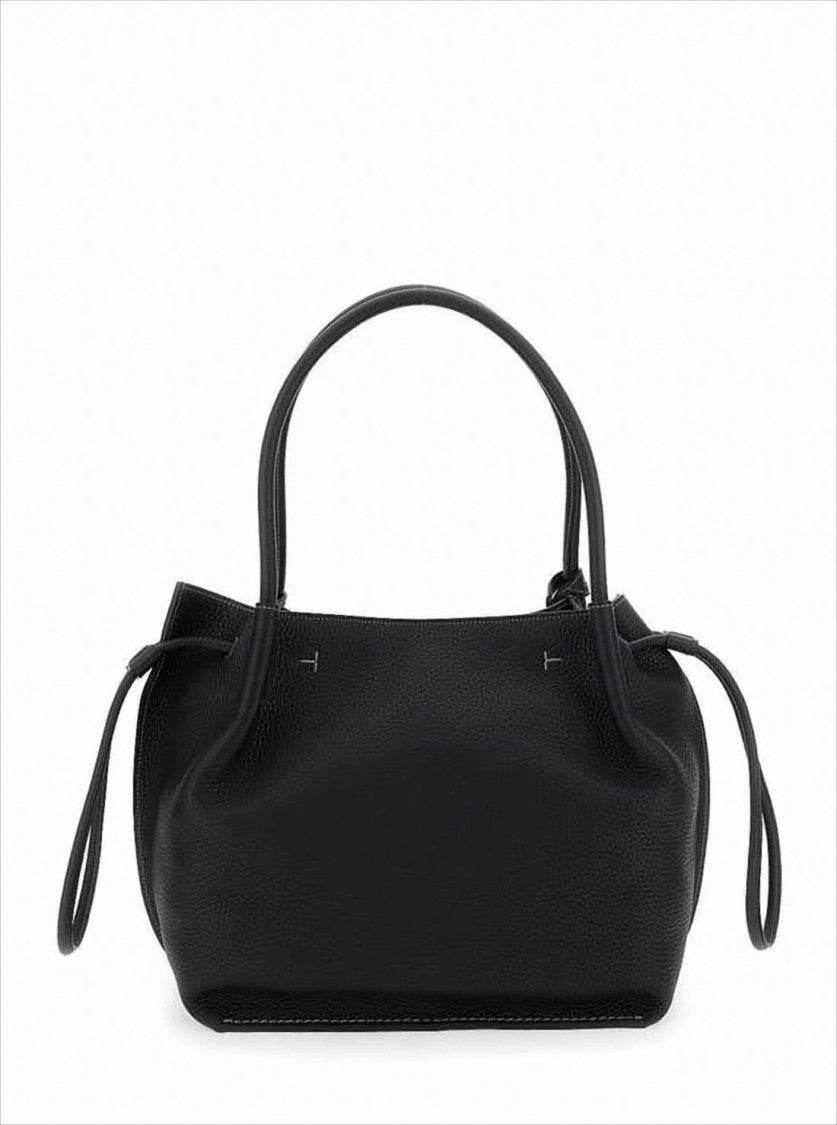 Tod's Structured Black Calf Leather Tote Bag