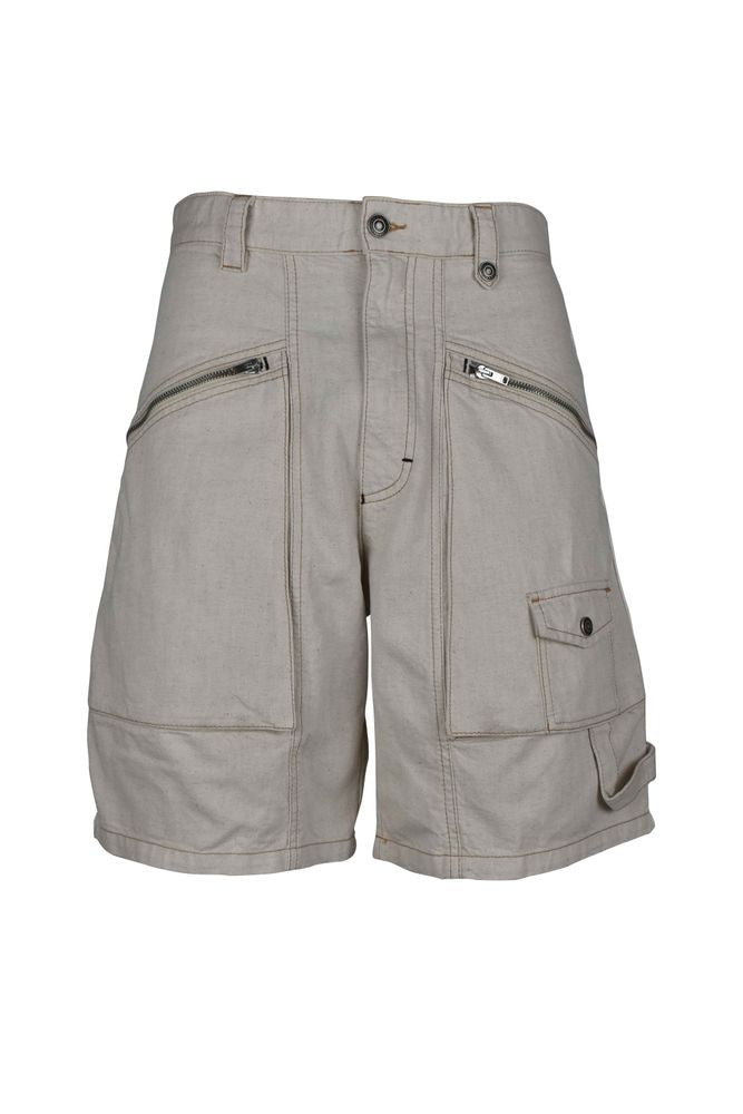 Isabel Marant Off-White Cotton Denim Bermuda Shorts