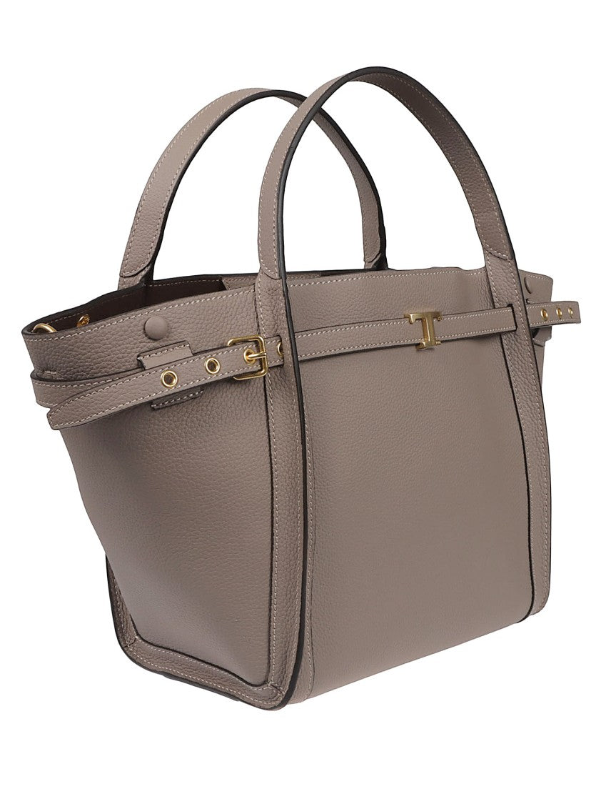Tod's Small Tim Trapezoidal Structured Leather Tote