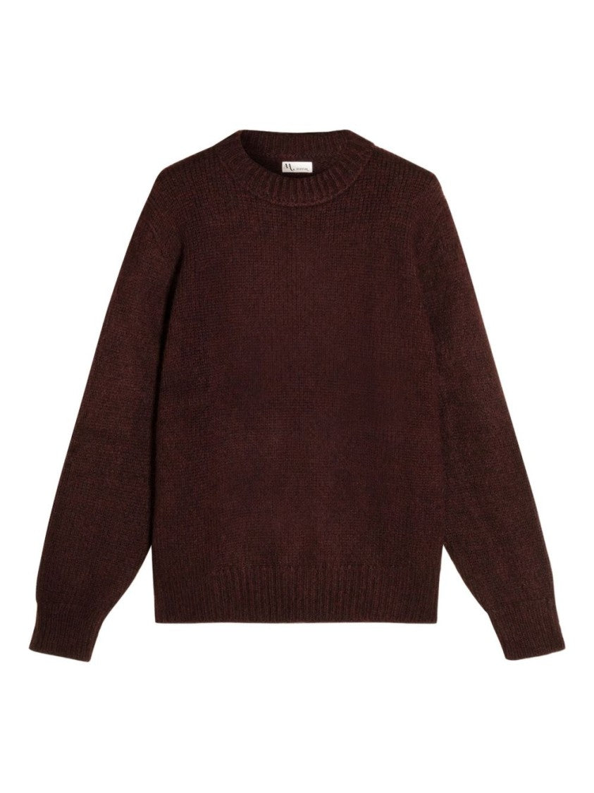 Doppiaa Burgundy Appio Textured Knit Sweater