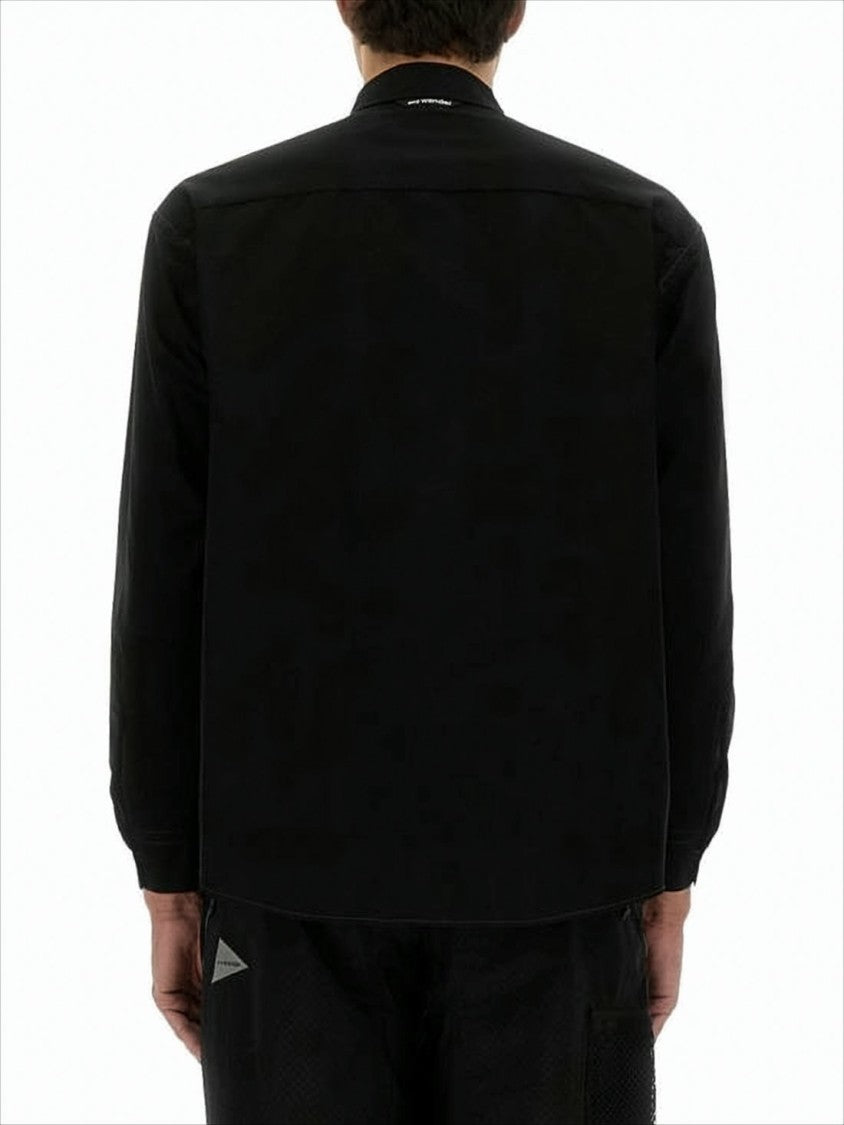 And Wander Structured Boxy Fit Long-Sleeve Shirt