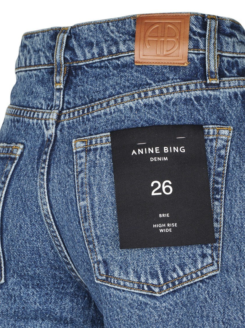 Anine Bing High-Rise Wide-Leg Jeans With Distinct Seam Detailing