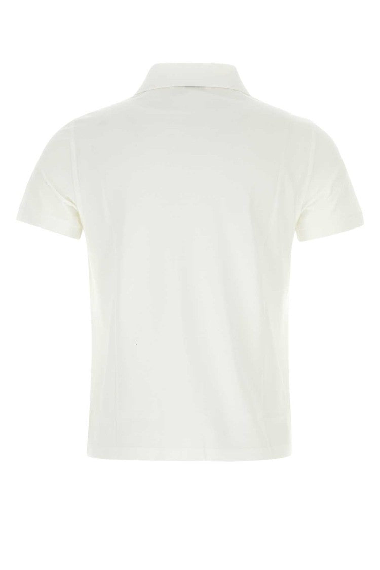 Saint Laurent White Piquet Polo Shirt