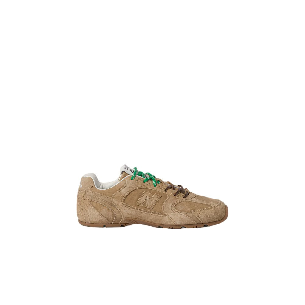 New Balance X Miu Miu Brown Suede Sneakers With Geometric Tread