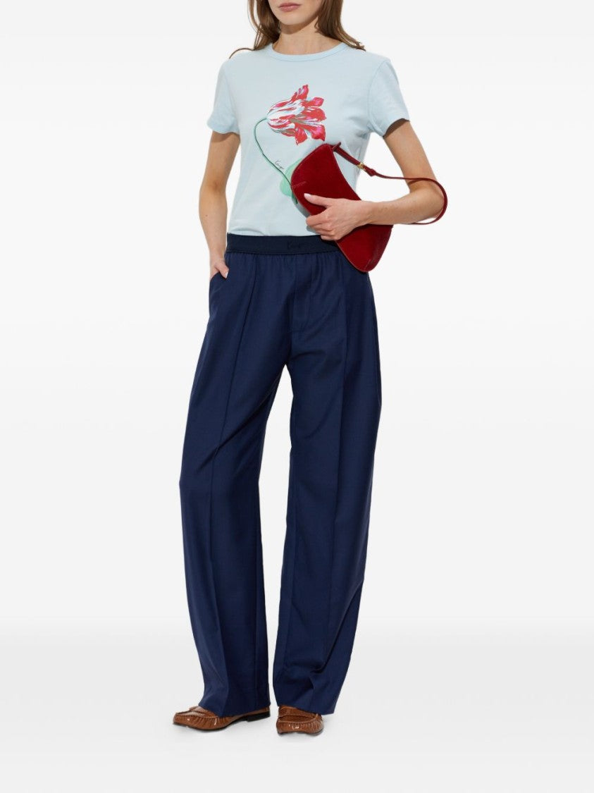 Kenzo White Relaxed Fit Graphic Crew Neck Top
