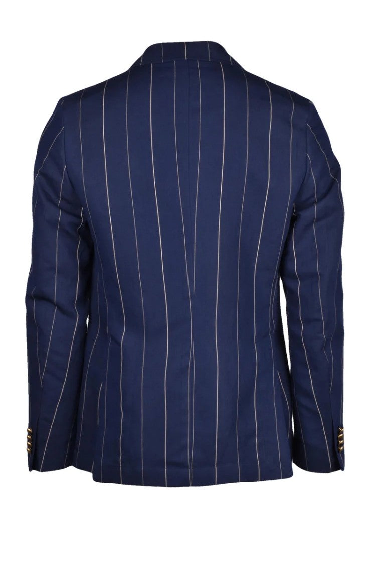 Berry & Brian Double-Breasted Jacket - Blue