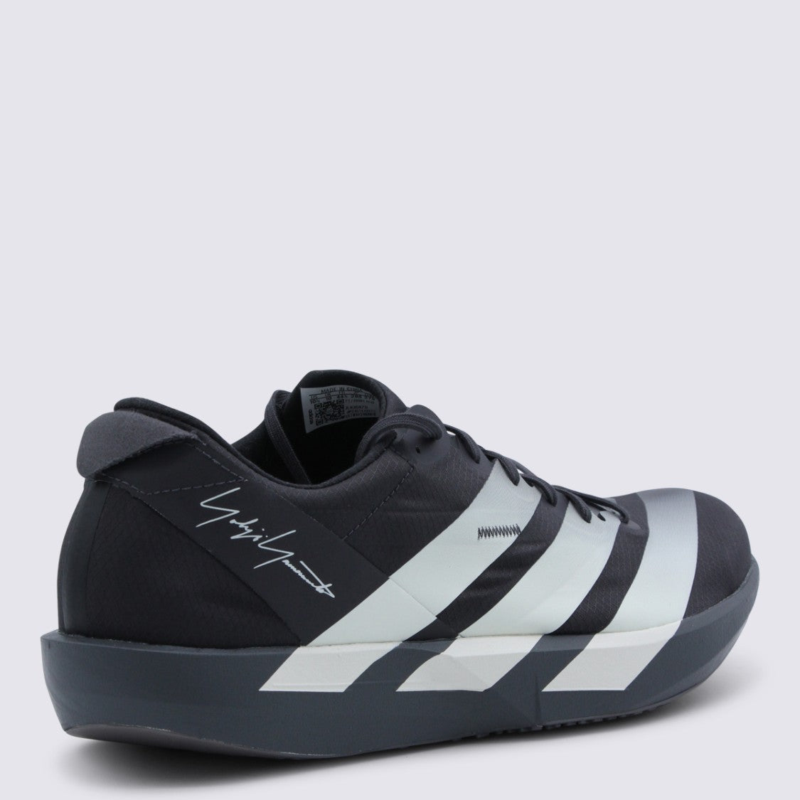 Y-3 Bold Black And White Leather Sneakers