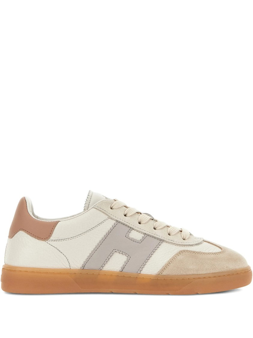 Hogan Neutral Low-Top Smooth Suede Leather Sneakers