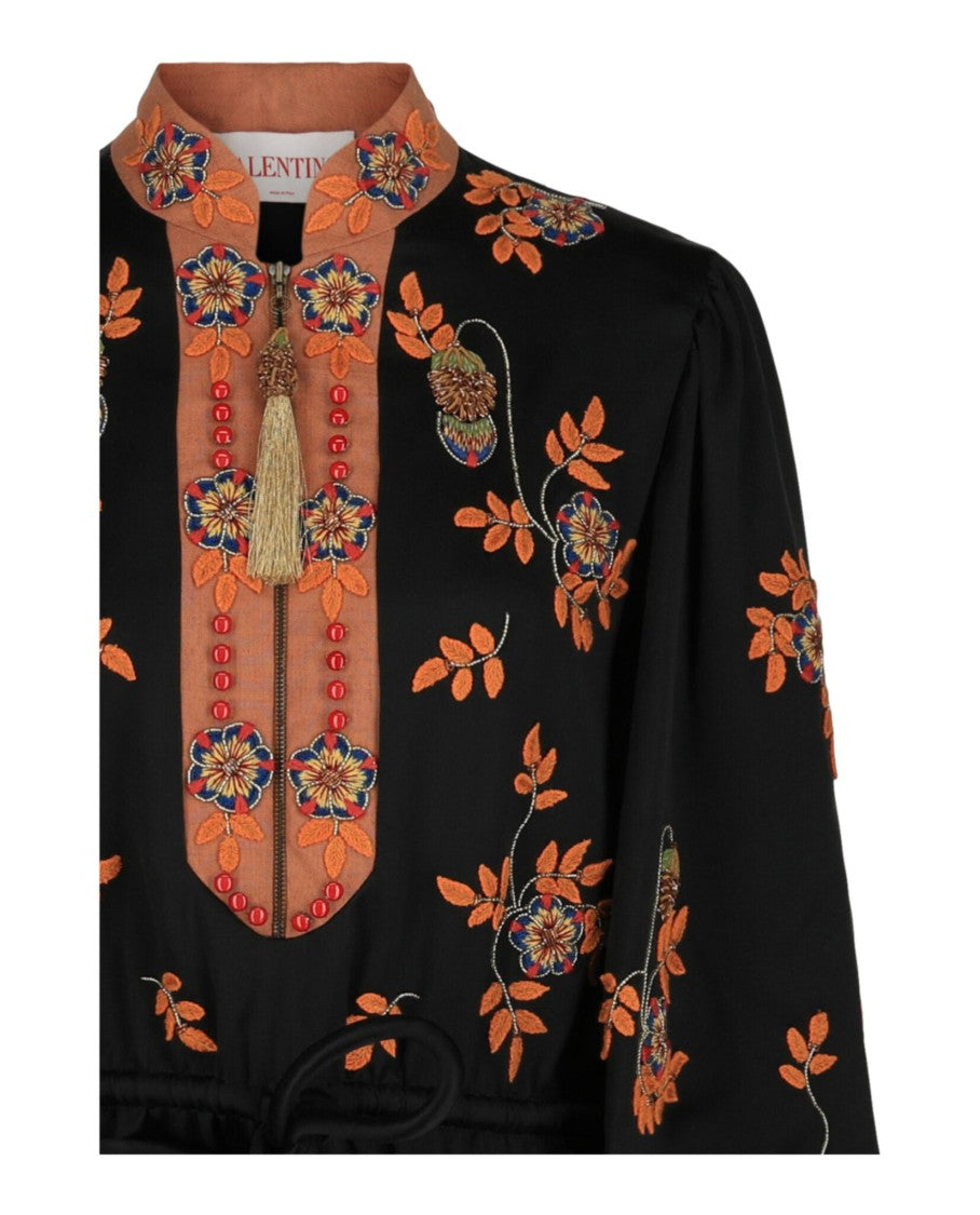 Valentino Embroidered Knee-Length Dress