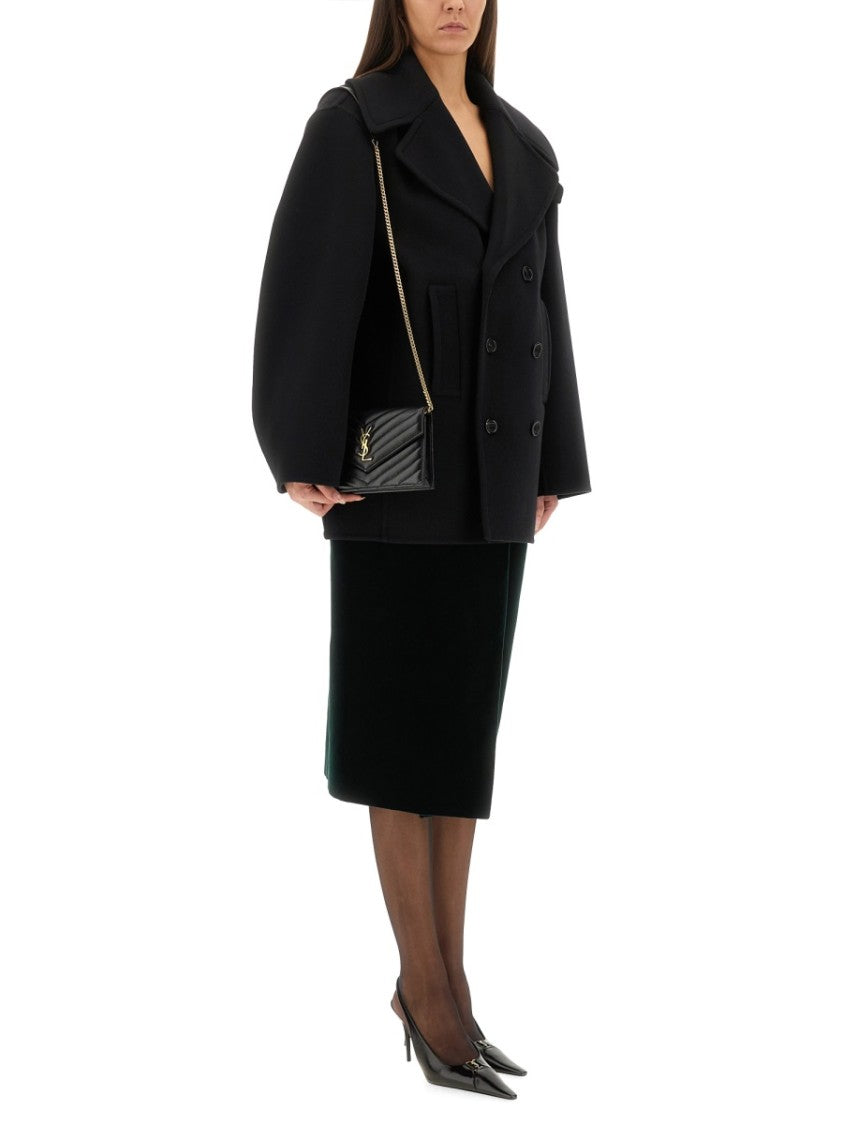 Saint Laurent Double-Breasted Wool Caban