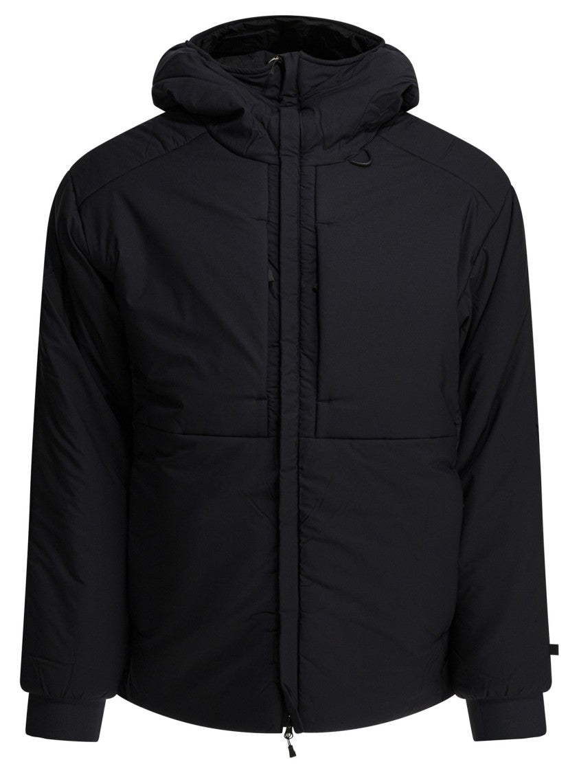 Daiwa Pier 39 Padded Black Jacket With Quilted Design And Minimalist Aesthetic