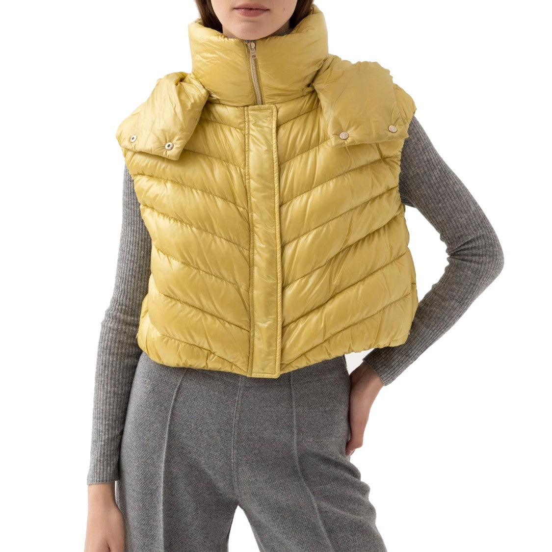 Herno Down Vest Jacket With Detachable Hood