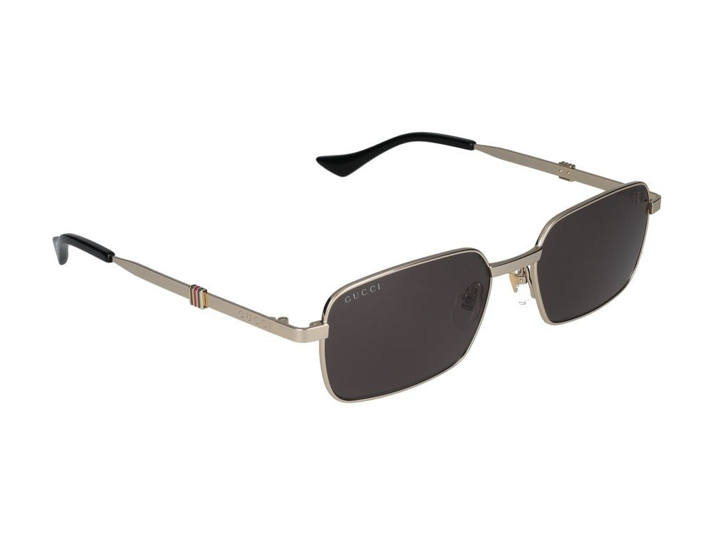 Gucci Gold Square Metal Frame Sunglasses