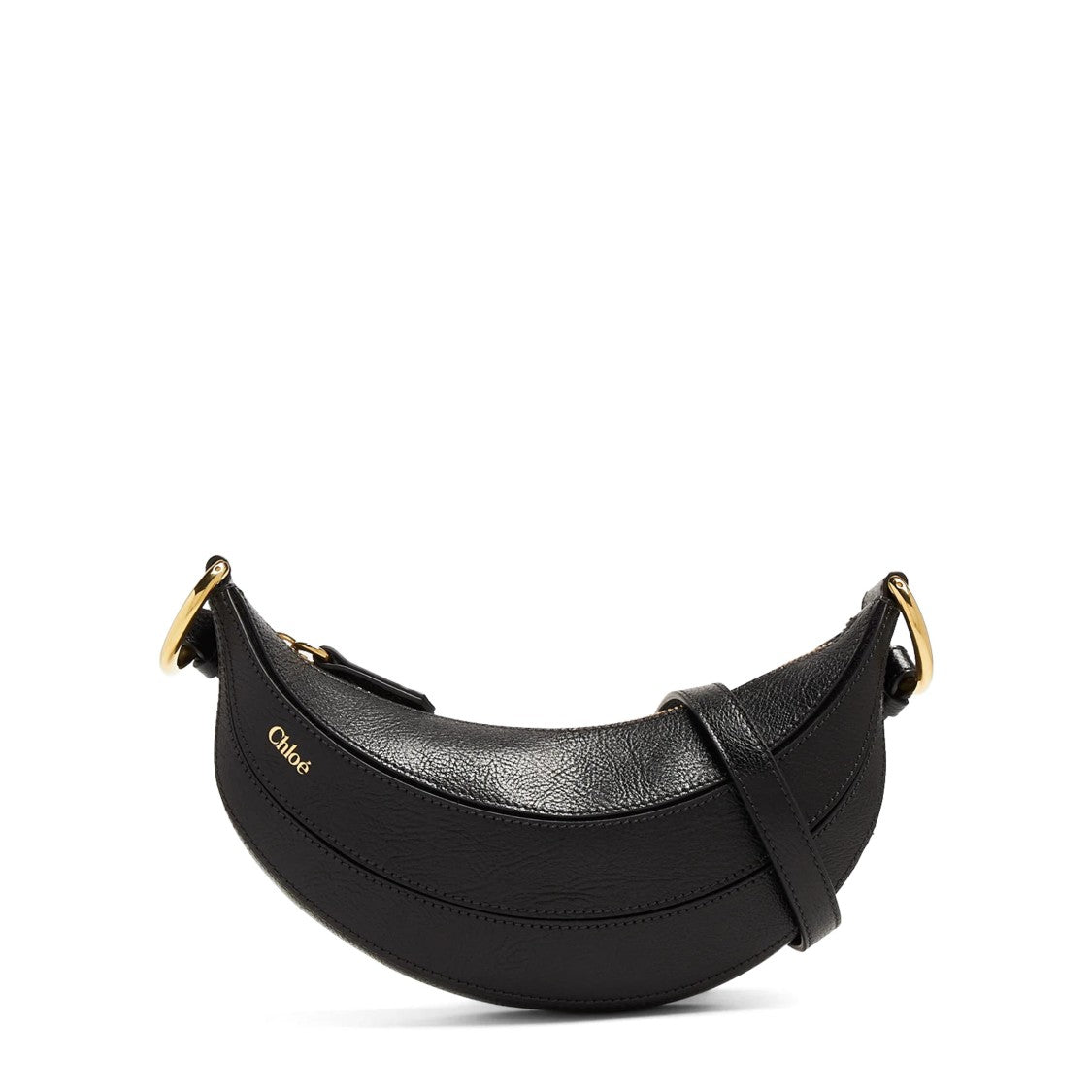 Chloé Crescent-Shaped Black Calf Leather Crossbody Bag