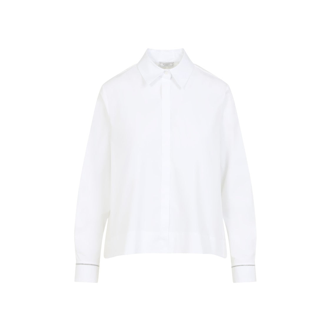 Peserico Cropped White Cotton Shirt