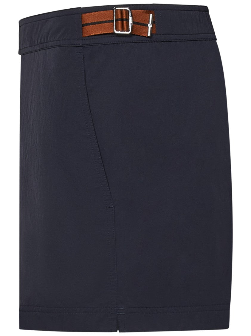 Zegna Navy Nylon Swim Shorts