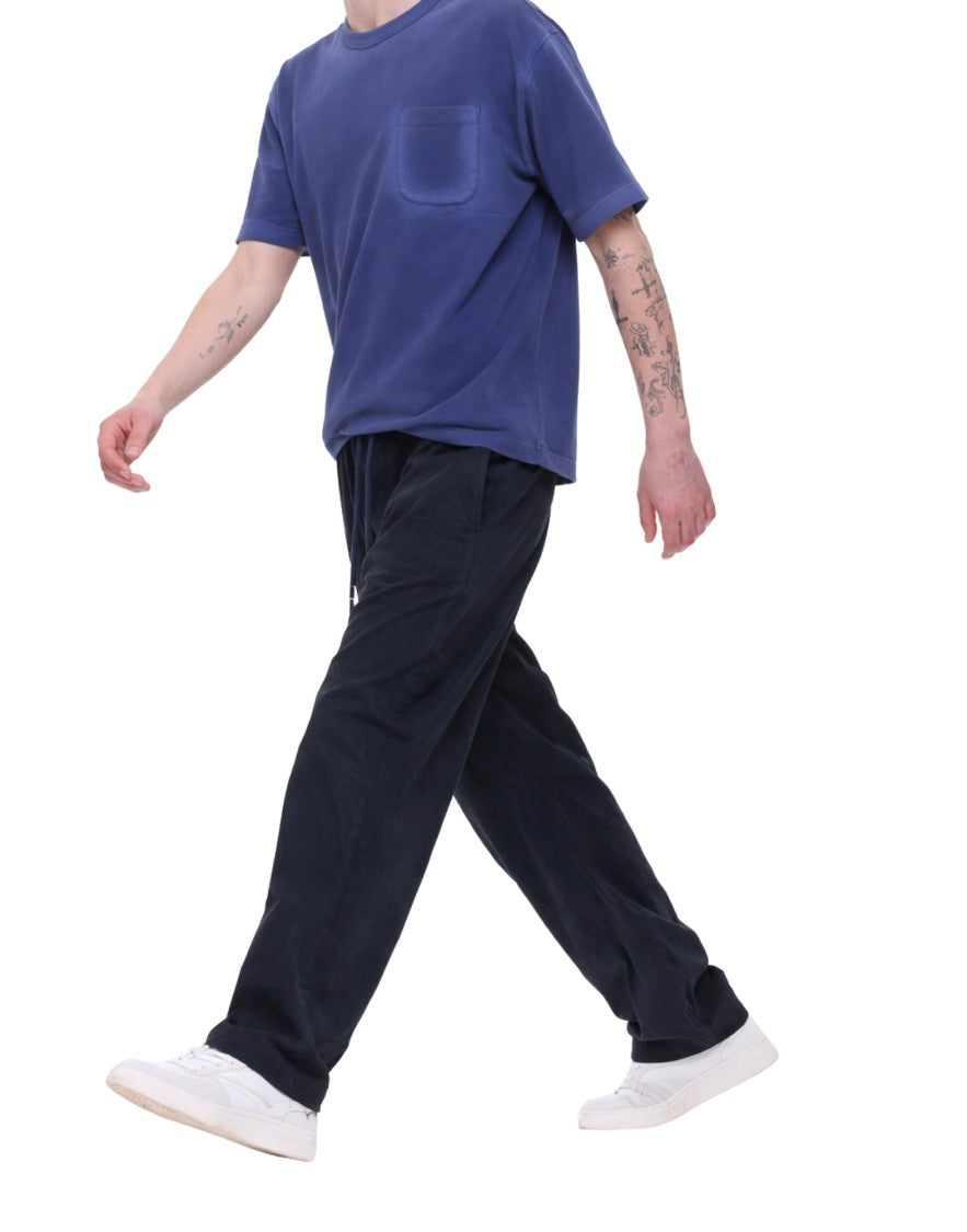 Costumein Blue Elastic Waistband Cotton Pants