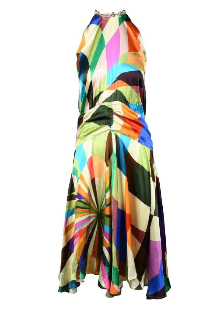 Weili Zheng Sleeveless Mini Dress With Geometric Print