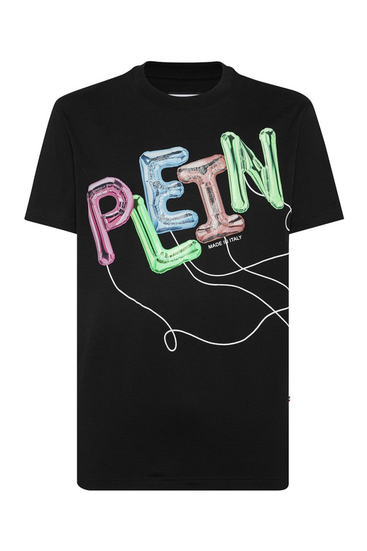 Philipp Plein Black Logo Print Cotton T-Shirt