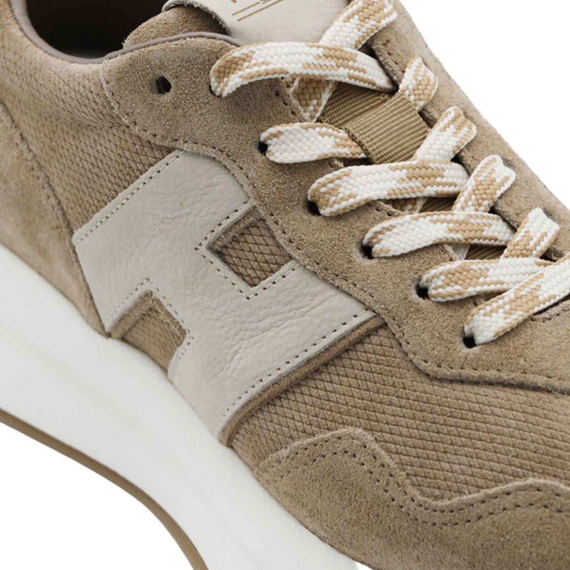 Hogan Chunky Suede And Mesh Sneakers With Leather 'H' Logo