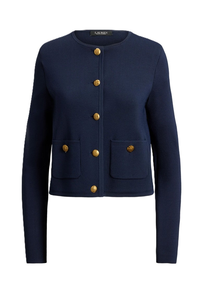 Lauren Ralph Lauren Cropped Long-Sleeve Gold-Button Jacket