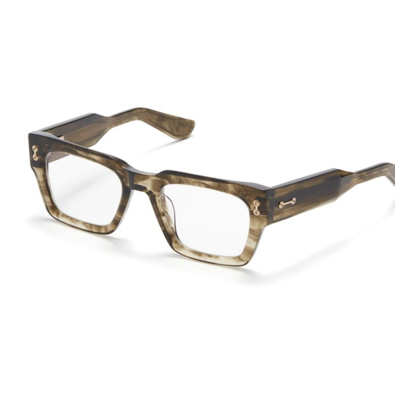 Akoni Cosmo Square Framed Marbled Sunglasses With Metallic Accents