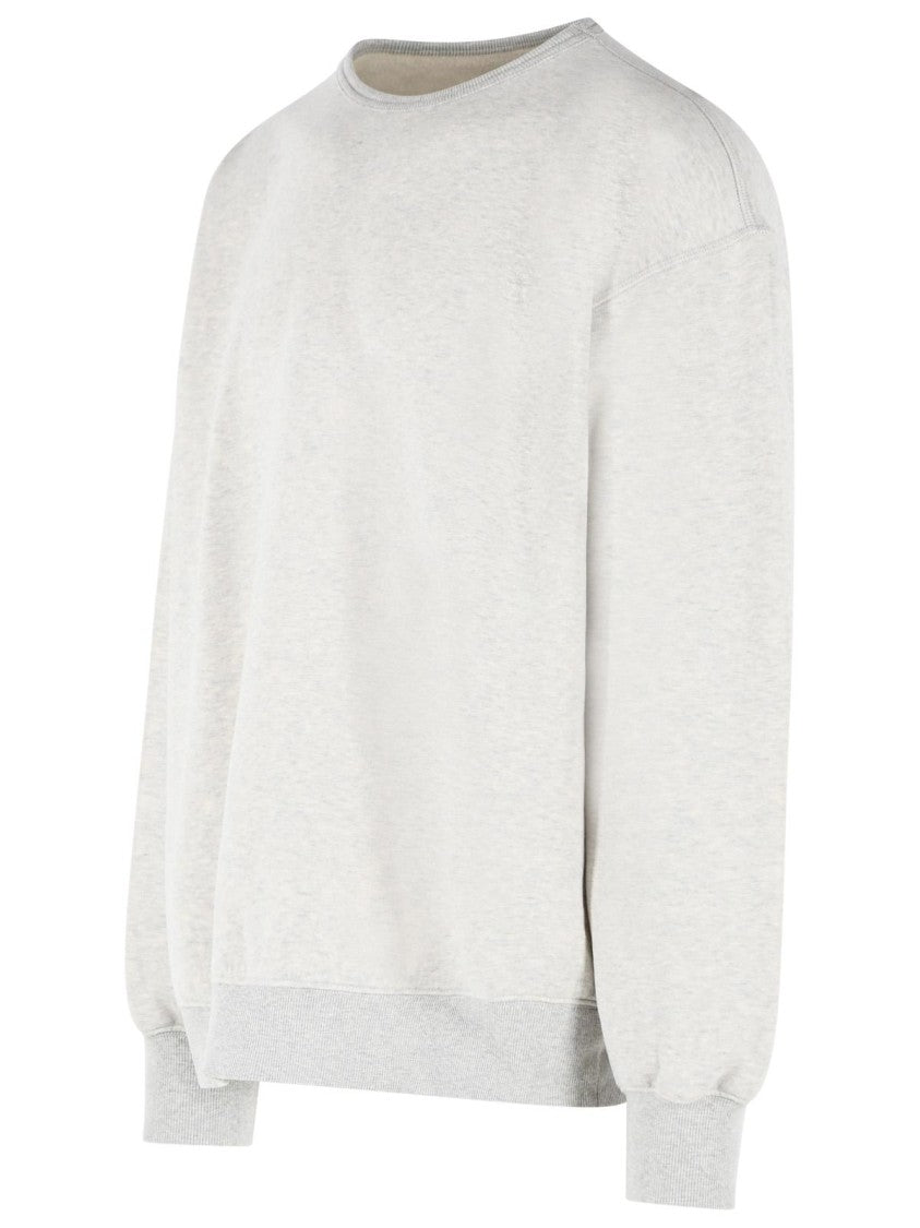 Maison Margiela Relaxed Ecru Cotton Sweatshirt With Distinctive Patch Detail