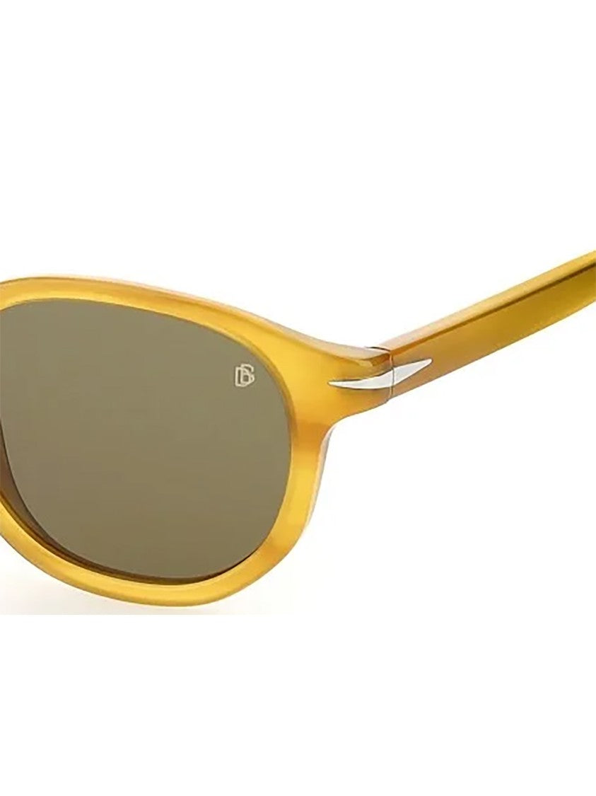 David Beckham Yellow/Orange Db 1007/S Rounded Acetate Sunglasses